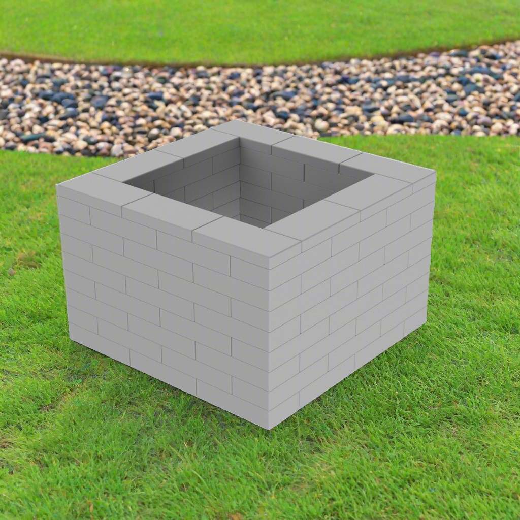 Grijze Kunststof Steen Plantenbak Kit 3 x 3 x 8